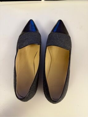 Nine West Gray Felt Pointed Toe Cap Toe Flats | Women’s Size 9M
